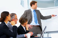 Team Discussing Employee Opinion Survey Results